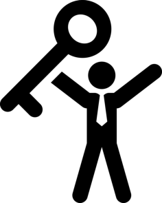 Businessman And Key Stencil Svg Design File, Free Vectors File